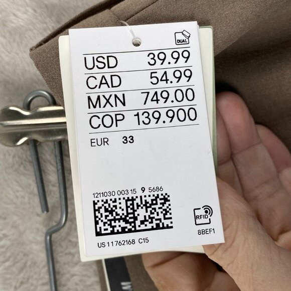 H&M Men's Trousers 33W 34x28 Measured Slim Fit Brown Recycled Polyester - Picture 11 of 16